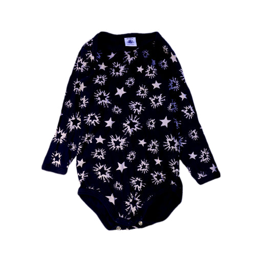 A Navy Long Sleeve Bodysuits from Petit Bateau in size 12-18M for neutral. (Front View)