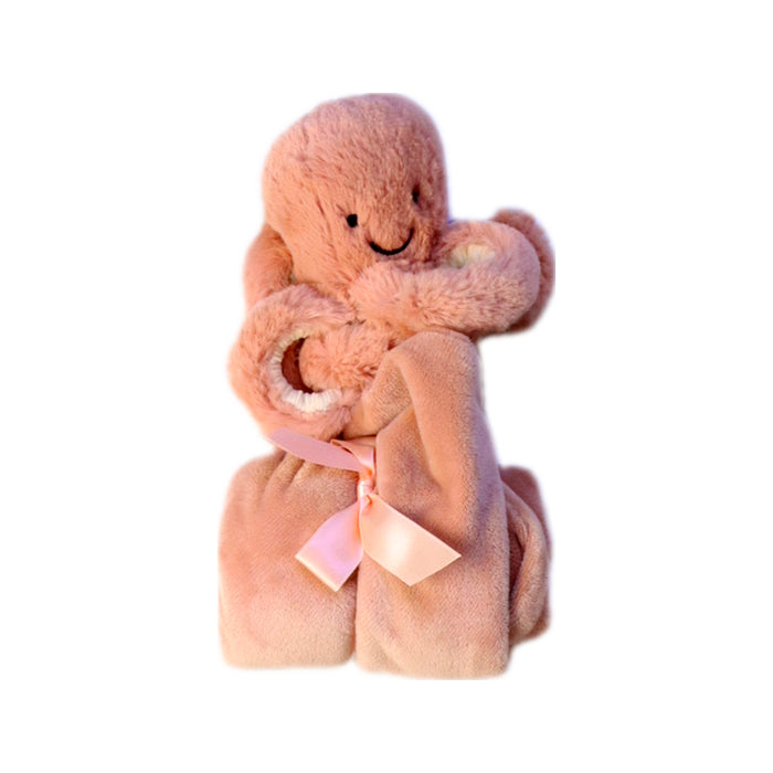 A Pink Safety Blankets from Jellycat in size O/S for neutral. (Front View)