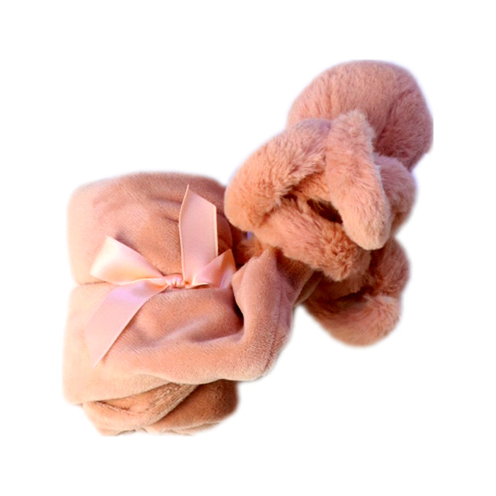 A Pink Safety Blankets from Jellycat in size O/S for neutral. (Back View)
