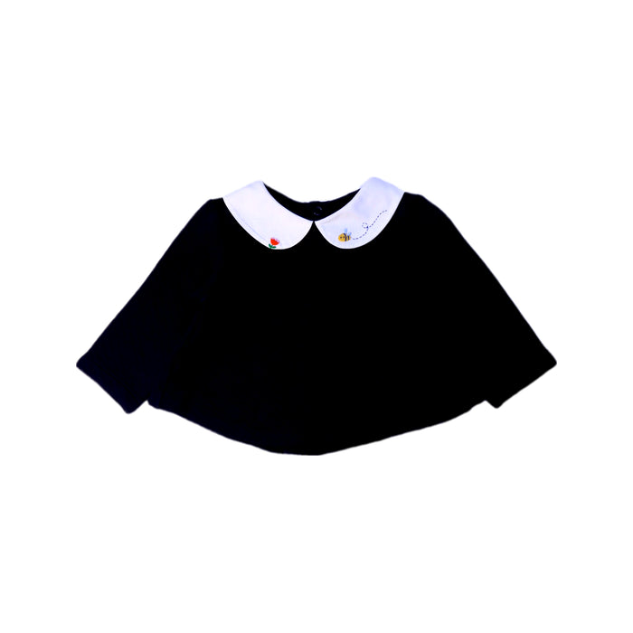 A Black Long Sleeve Tops from Jacadi in size 3-6M for girl. (Front View)