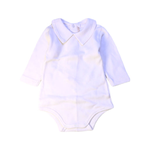A White Long Sleeve Bodysuits from Aletta in size 0-3M for girl. (Front View)