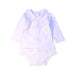 A White Long Sleeve Bodysuits from Aletta in size 0-3M for girl. (Front View)