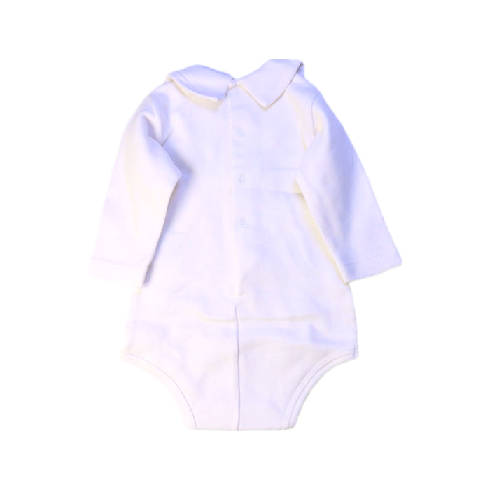A White Long Sleeve Bodysuits from Aletta in size 0-3M for girl. (Back View)
