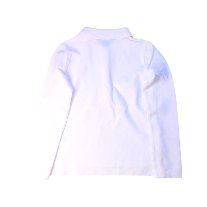 A White Long Sleeve Polos from Polo Ralph Lauren in size 5T for girl. (Back View)