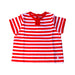 A Red Short Sleeve Tops from Petit Bateau in size 3-6M for girl. (Front View)