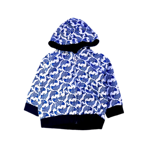 A Blue Zippered Sweatshirts from Petit Bateau in size 6-12M for boy. (Front View)