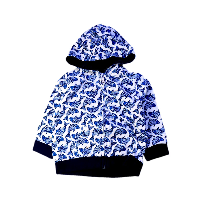 A Blue Zippered Sweatshirts from Petit Bateau in size 6-12M for boy. (Front View)