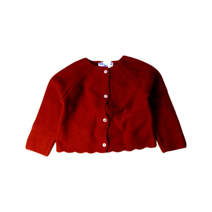 A Red Cardigans from Jacadi in size 6-12M for girl. (Front View)