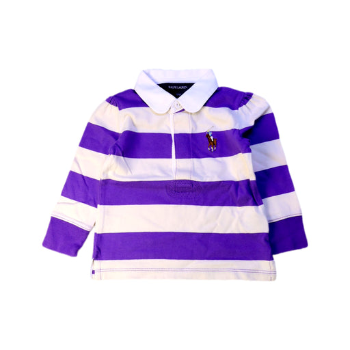 A Purple Long Sleeve Polos from Ralph Lauren in size 12-18M for boy. (Front View)
