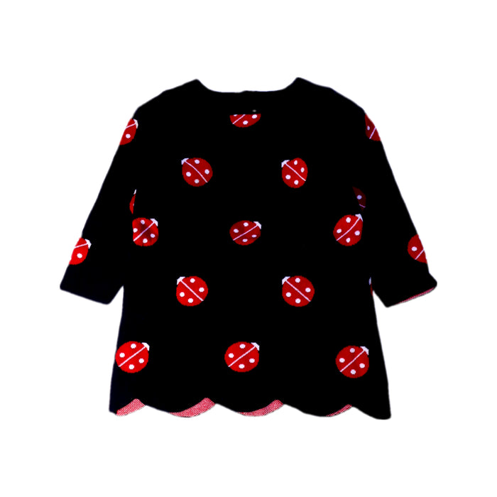 A Black Long Sleeve Dresses from Jacadi in size 6-12M for girl. (Front View)