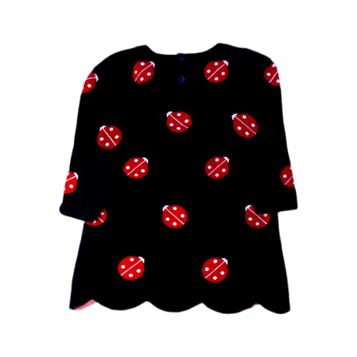 A Black Long Sleeve Dresses from Jacadi in size 6-12M for girl. (Back View)