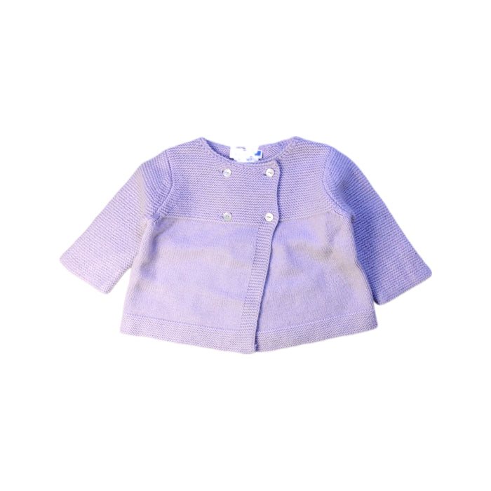 A Purple Cardigans from Jacadi in size 0-3M for girl. (Front View)