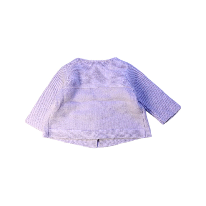 A Purple Cardigans from Jacadi in size 0-3M for girl. (Back View)
