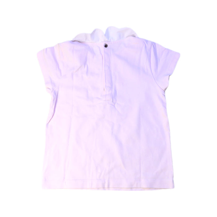 A Pink Short Sleeve Tops from Jacadi in size 3T for girl. (Back View)