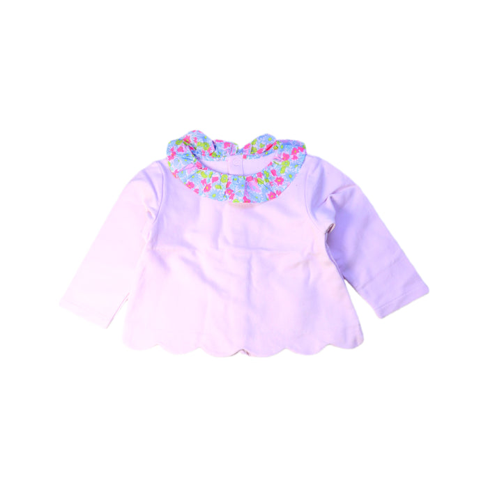 A Pink Long Sleeve Tops from Jacadi in size 6-12M for girl. (Front View)