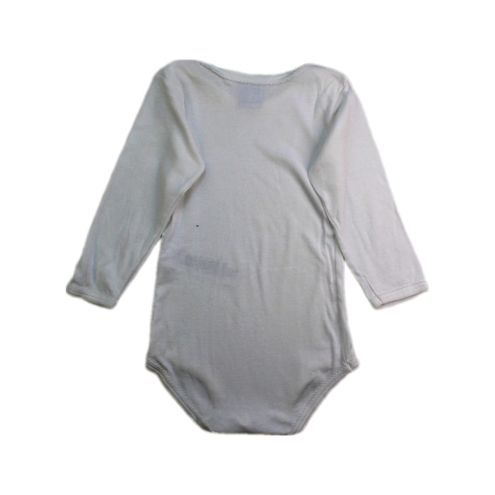 A White Long Sleeve Bodysuits from Petit Bateau in size 12-18M for girl. (Back View)