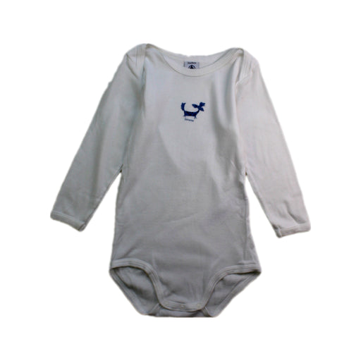 A White Long Sleeve Bodysuits from Petit Bateau in size 18-24M for boy. (Front View)