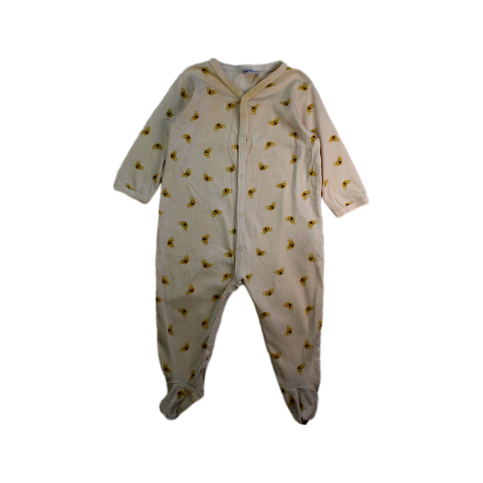 A Ivory Onesies from Petit Bateau in size 6-12M for neutral. (Front View)