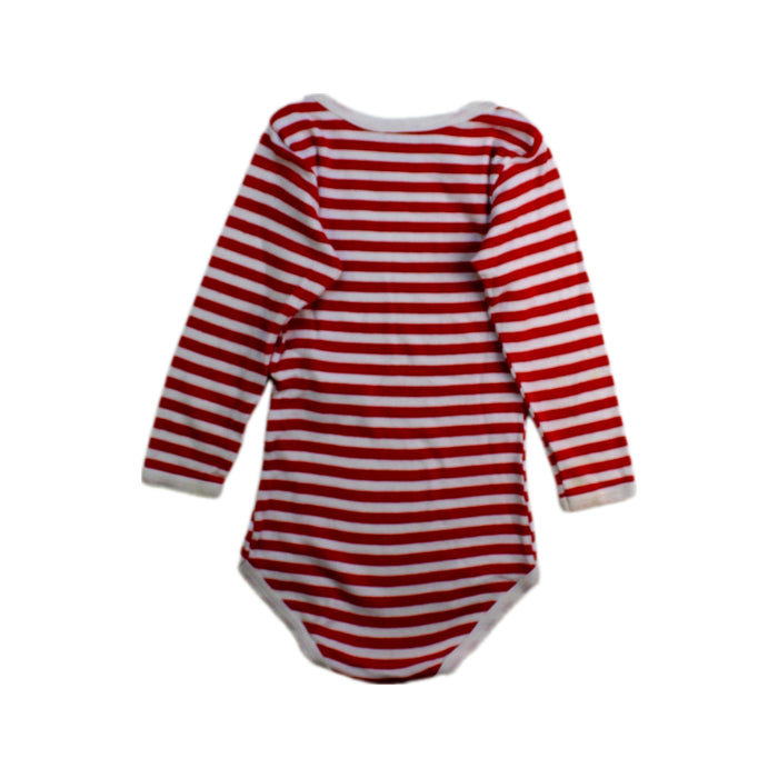 A Red Long Sleeve Bodysuits from Petit Bateau in size 18-24M for neutral. (Back View)