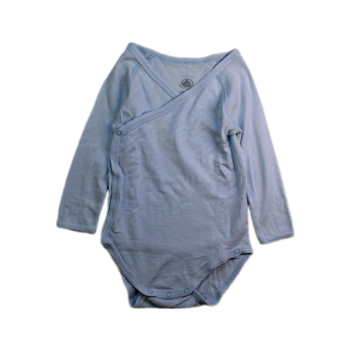 A Blue Long Sleeve Bodysuits from Petit Bateau in size 6-12M for boy. (Front View)