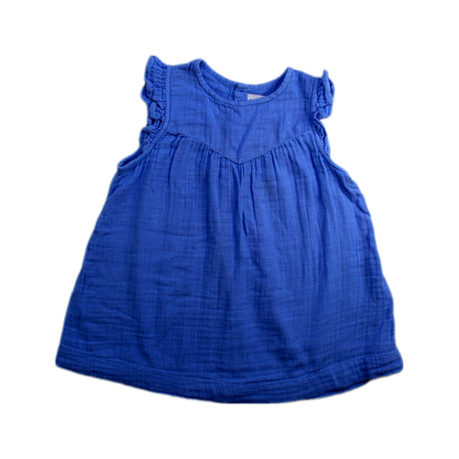 A Blue Sleeveless Dresses from Petit Bateau in size 6-12M for girl. (Front View)
