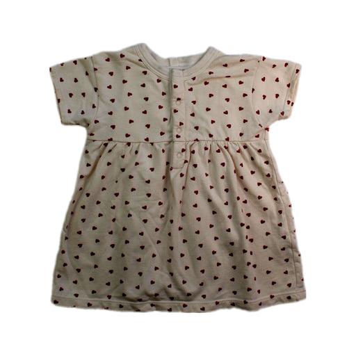 A Beige Short Sleeve Dresses from Petit Bateau in size 6-12M for girl. (Front View)