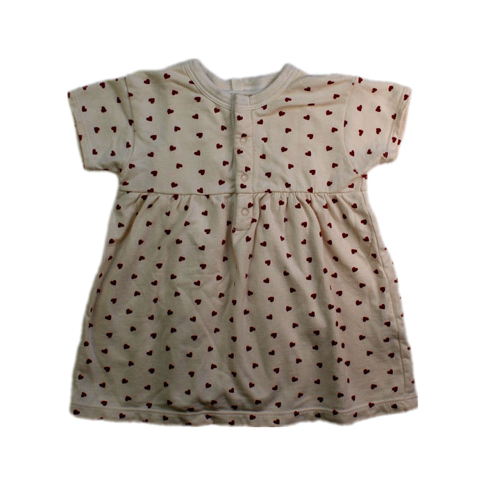 A Beige Short Sleeve Dresses from Petit Bateau in size 6-12M for girl. (Front View)