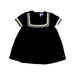 A Navy Short Sleeve Dresses from Petit Bateau in size 6-12M for girl. (Front View)