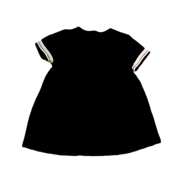 A Navy Short Sleeve Dresses from Petit Bateau in size 6-12M for girl. (Back View)