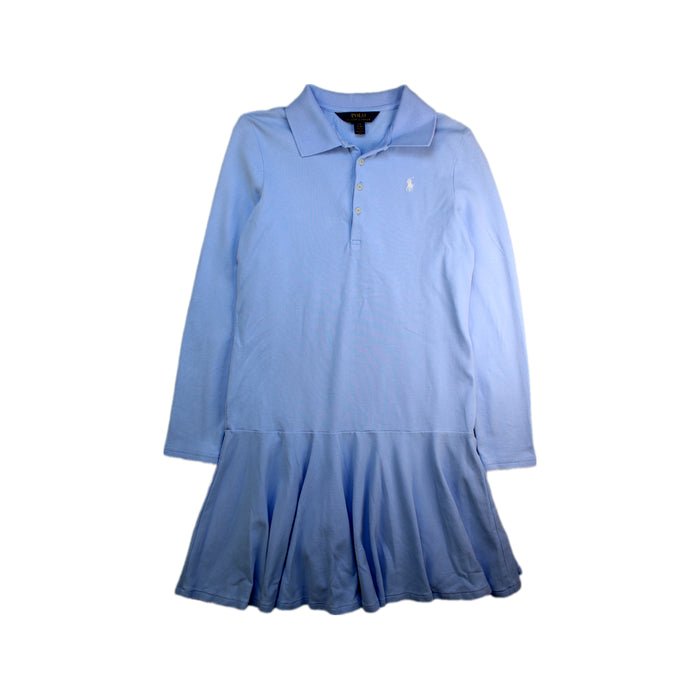 A Blue Long Sleeve Dresses from Polo Ralph Lauren in size 12Y for girl. (Front View)