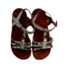 A Brown Sandals from Pom d’Api in size 9Y for girl. (Back View)