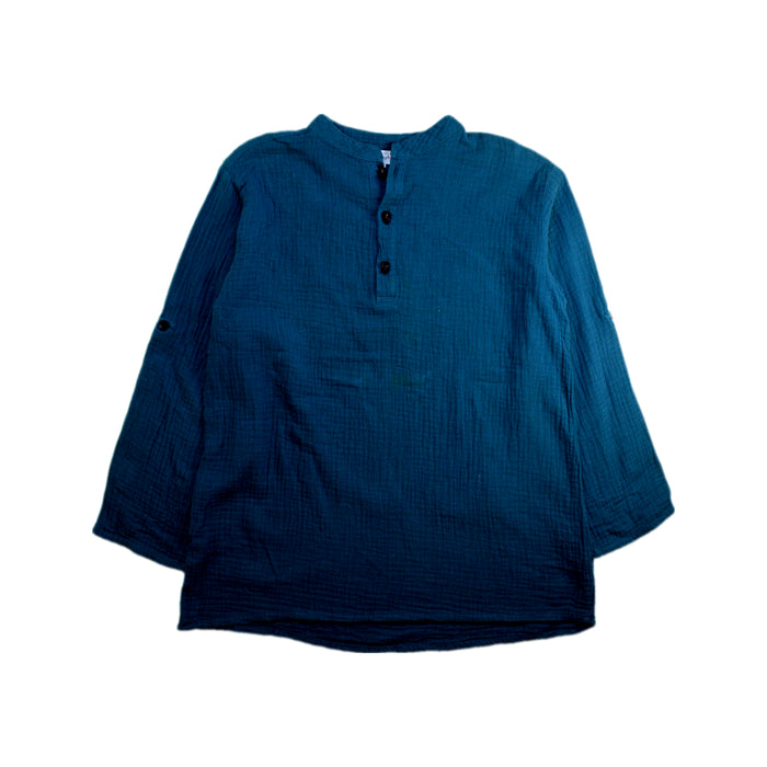 A Teal Long Sleeve Shirts from Excuse My French in size 12Y for boy. (Front View)
