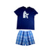 A Blue Pyjama Sets from Cyrillus in size 12Y for boy. (Front View)