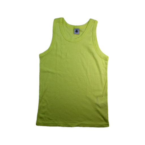 A Yellow Sleeveless T Shirts from Petit Bateau in size 12Y for boy. (Front View)