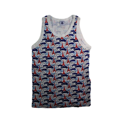 A White Sleeveless Shirts from Petit Bateau in size 12Y for boy. (Front View)