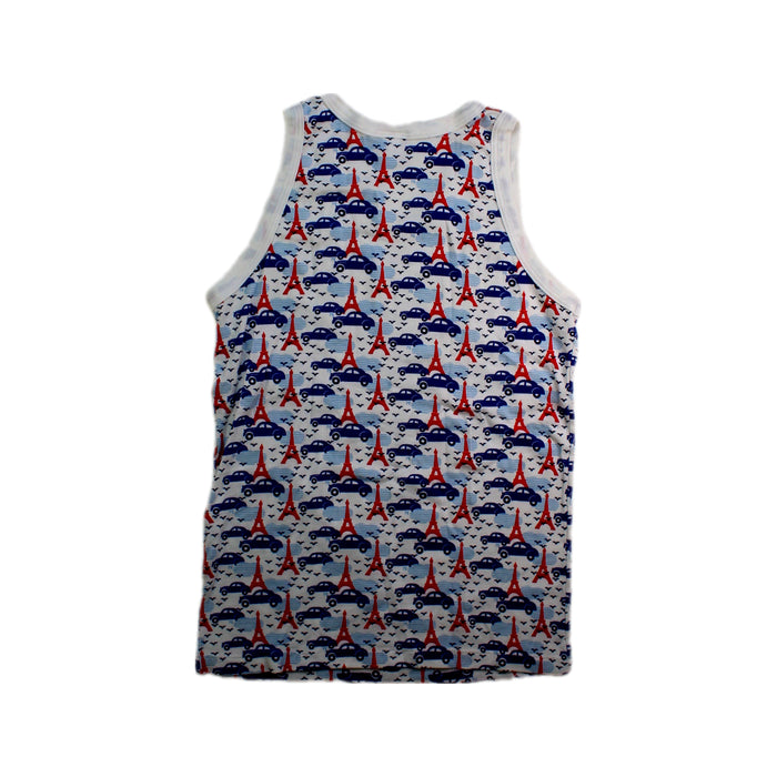 A White Sleeveless Shirts from Petit Bateau in size 12Y for boy. (Back View)