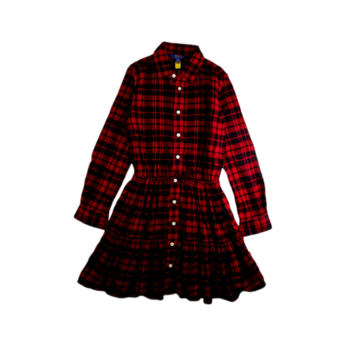 A Red Long Sleeve Dresses from Polo Ralph Lauren in size 8Y for girl. (Front View)
