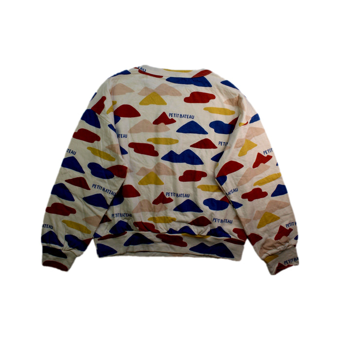 A Multicolour Crewneck Sweatshirts from Petit Bateau in size 10Y for boy. (Back View)