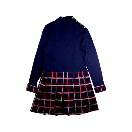 A Navy Long Sleeve Dresses from Petit Bateau in size 10Y for girl. (Front View)