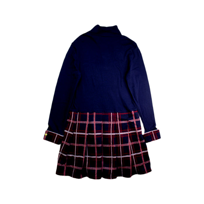 A Navy Long Sleeve Dresses from Petit Bateau in size 10Y for girl. (Back View)