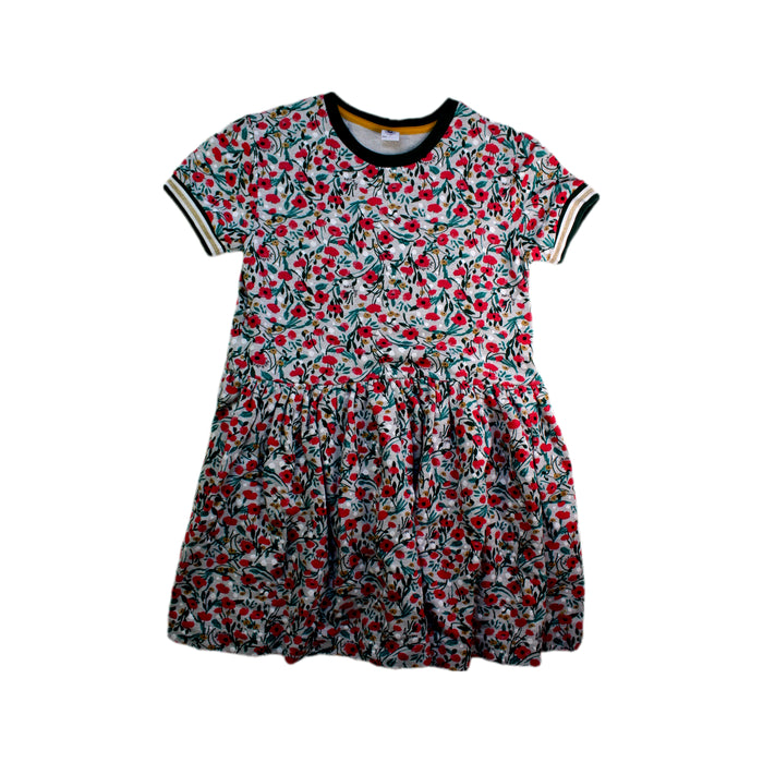 A Red Short Sleeve Dresses from Petit Bateau in size 12Y for girl. (Front View)
