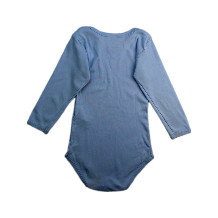 A Blue Long Sleeve Bodysuits from Petit Bateau in size 12-18M for boy. (Back View)
