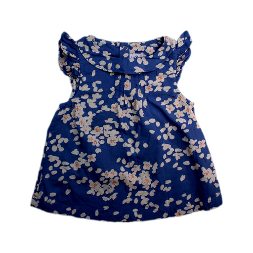 A Blue Sleeveless Tops from Petit Bateau in size 3T for girl. (Front View)