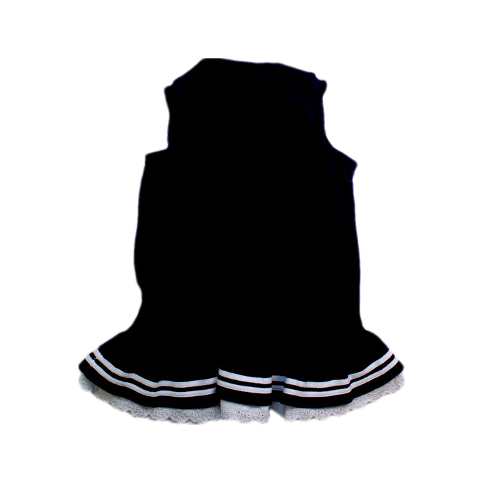 A Navy Sleeveless Dresses from Ralph Lauren in size 6-12M for girl. (Back View)