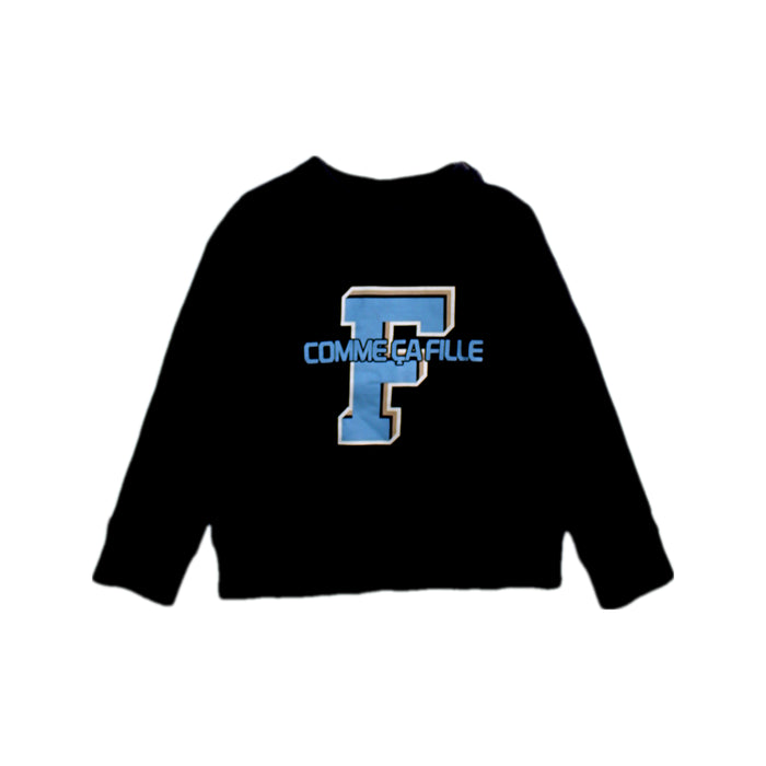 A Black Crewneck Sweatshirts from Comme Ça Fille in size 2T for girl. (Front View)