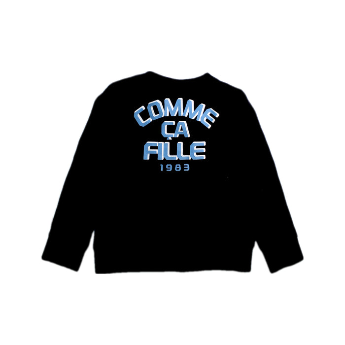 A Black Crewneck Sweatshirts from Comme Ça Fille in size 2T for girl. (Back View)