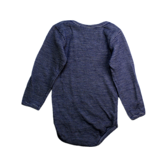 A Blue Long Sleeve Bodysuits from Petit Bateau in size 3T for boy. (Back View)