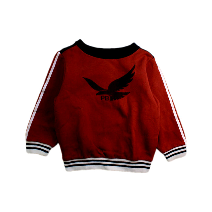 A Red Crewneck Sweatshirts from Petit Bateau in size 3T for boy. (Front View)