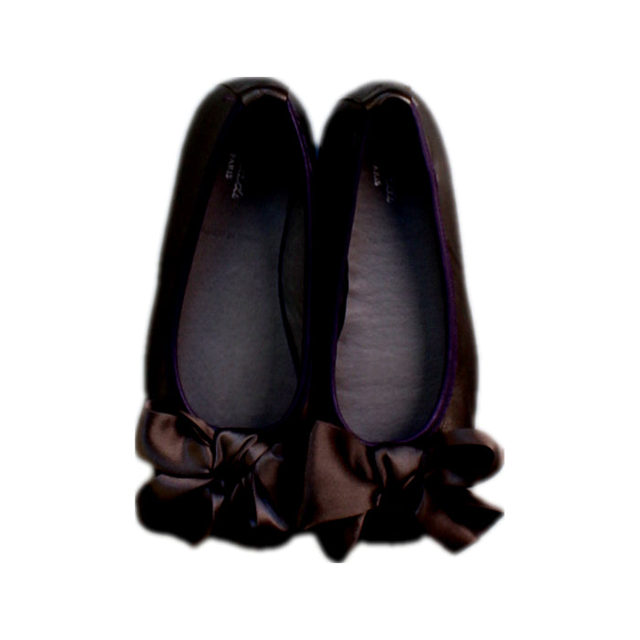 A Black Flats from Jacadi in size 7Y for girl. (Back View)