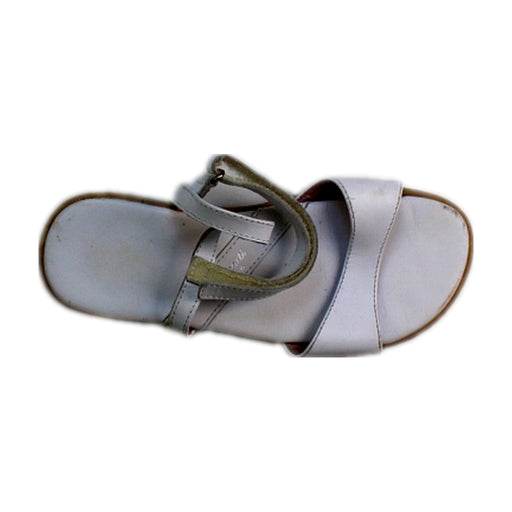 A White Sandals from Jacadi in size 7Y for girl. (Front View)